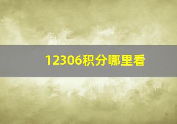 12306积分哪里看