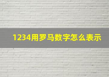 1234用罗马数字怎么表示