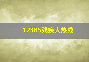 12385残疾人热线