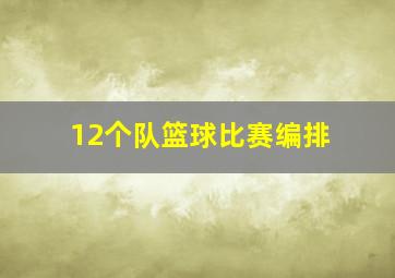 12个队篮球比赛编排