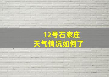 12号石家庄天气情况如何了