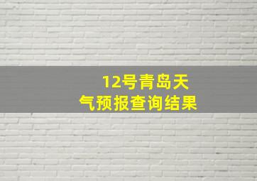 12号青岛天气预报查询结果