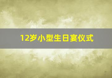 12岁小型生日宴仪式