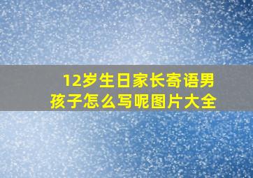 12岁生日家长寄语男孩子怎么写呢图片大全