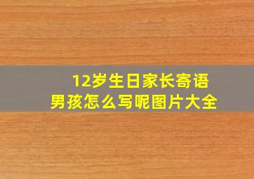 12岁生日家长寄语男孩怎么写呢图片大全