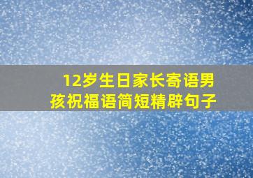 12岁生日家长寄语男孩祝福语简短精辟句子