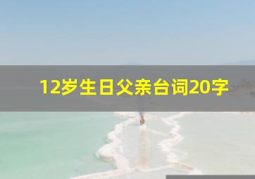 12岁生日父亲台词20字