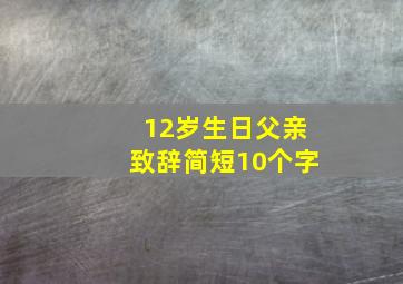 12岁生日父亲致辞简短10个字