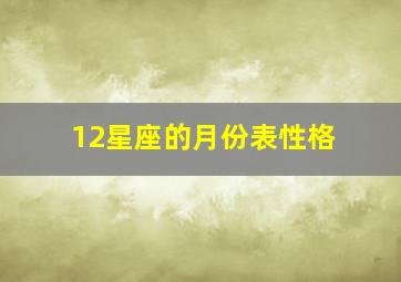 12星座的月份表性格