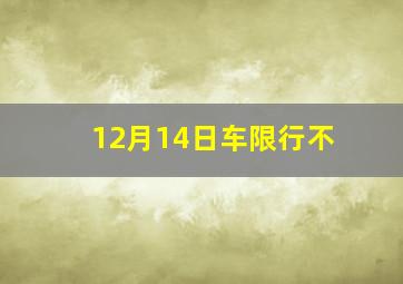 12月14日车限行不