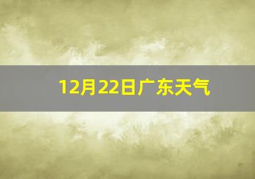 12月22日广东天气