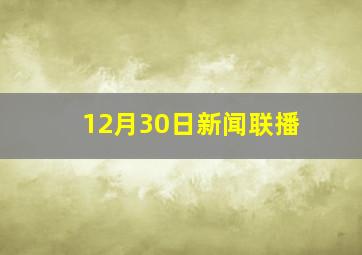 12月30日新闻联播