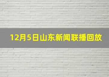 12月5日山东新闻联播回放