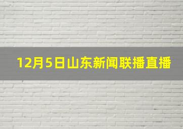 12月5日山东新闻联播直播