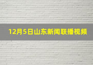 12月5日山东新闻联播视频