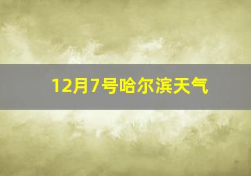 12月7号哈尔滨天气