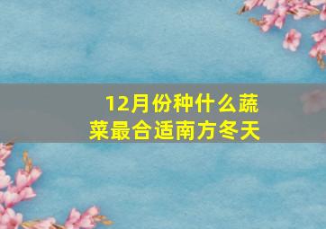 12月份种什么蔬菜最合适南方冬天