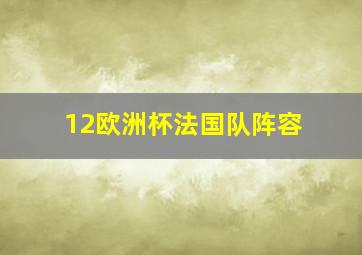 12欧洲杯法国队阵容