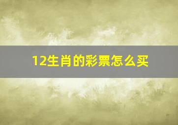 12生肖的彩票怎么买