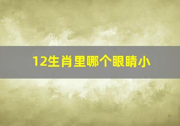 12生肖里哪个眼睛小