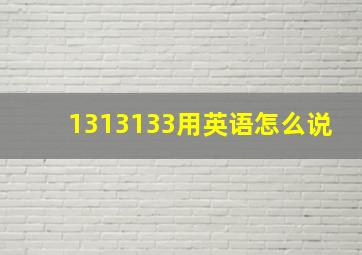 1313133用英语怎么说