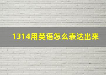 1314用英语怎么表达出来