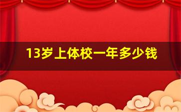 13岁上体校一年多少钱