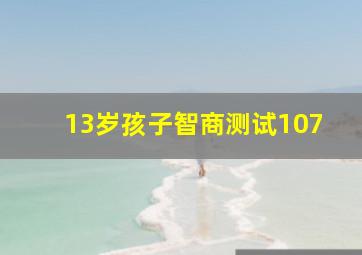 13岁孩子智商测试107