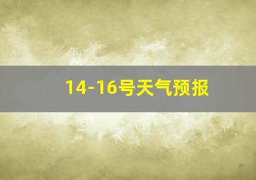 14-16号天气预报