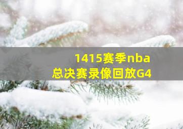 1415赛季nba总决赛录像回放G4