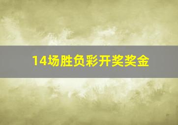 14场胜负彩开奖奖金