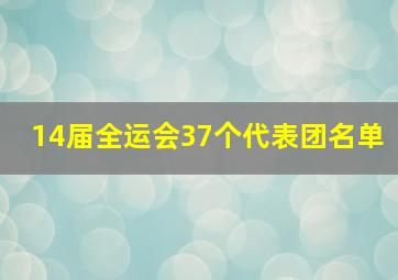 14届全运会37个代表团名单