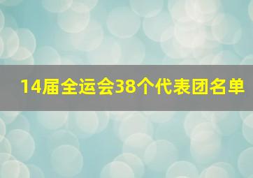 14届全运会38个代表团名单