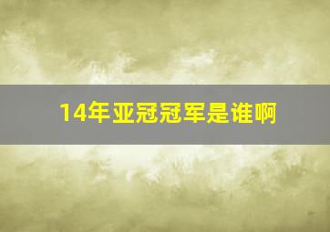 14年亚冠冠军是谁啊