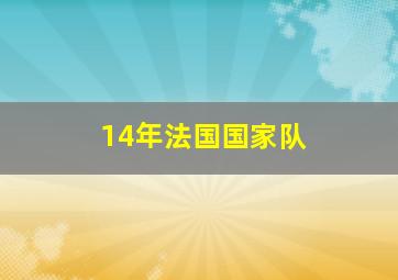 14年法国国家队