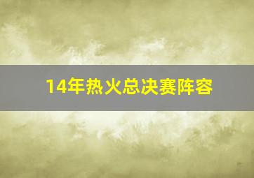 14年热火总决赛阵容