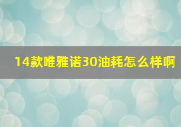 14款唯雅诺30油耗怎么样啊