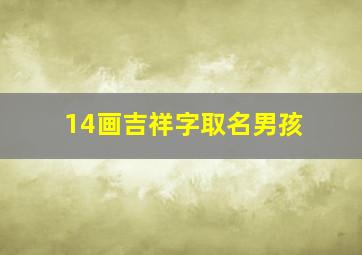 14画吉祥字取名男孩