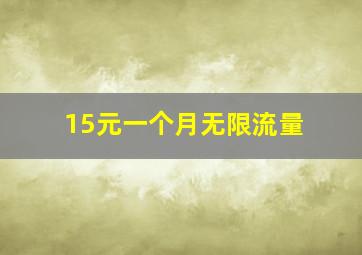 15元一个月无限流量