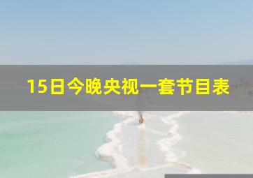 15日今晚央视一套节目表