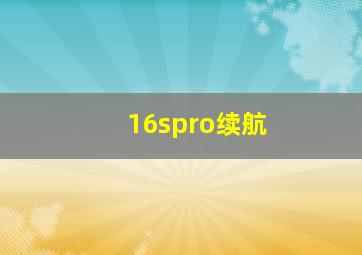 16spro续航