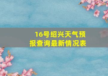 16号绍兴天气预报查询最新情况表