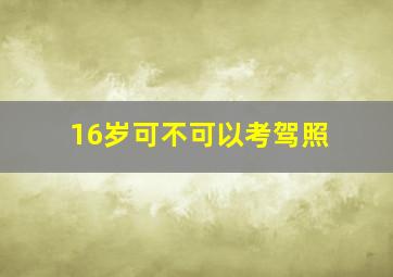 16岁可不可以考驾照