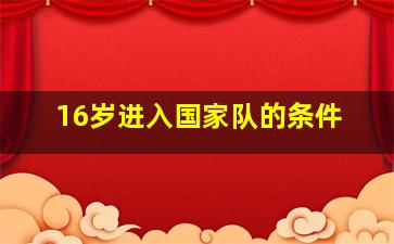 16岁进入国家队的条件