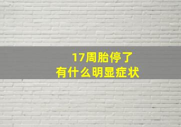 17周胎停了有什么明显症状