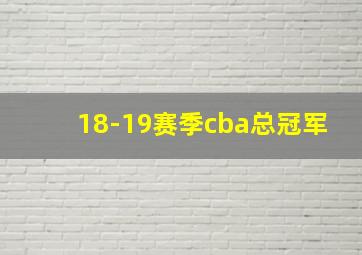 18-19赛季cba总冠军