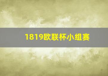 1819欧联杯小组赛