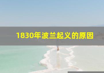 1830年波兰起义的原因