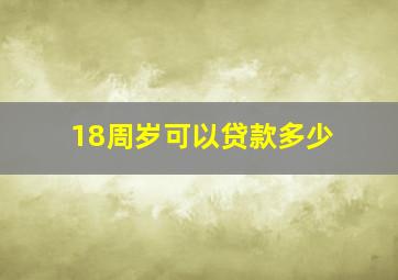 18周岁可以贷款多少