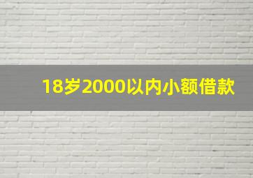 18岁2000以内小额借款